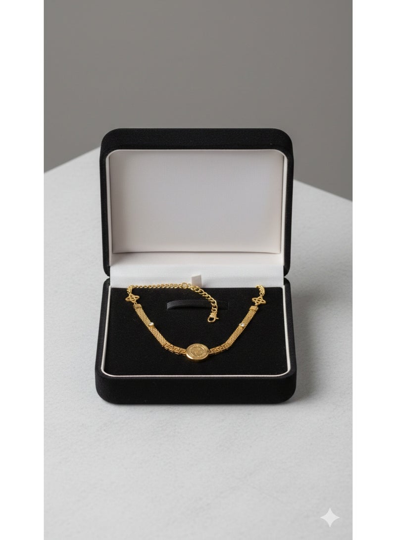 WARD Elegant Legacy Gold-Plated Coin Pendant Necklace - Sophisticated Statement Jewelry for Women. - Image 1